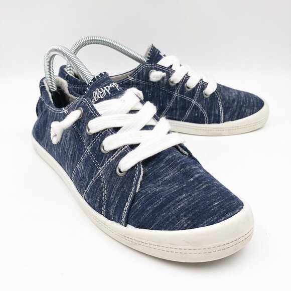 JELLYPOP Navy Blue Slip On Sneakers Womens 9 Casual Lightweight Beach - Picture 1 of 9